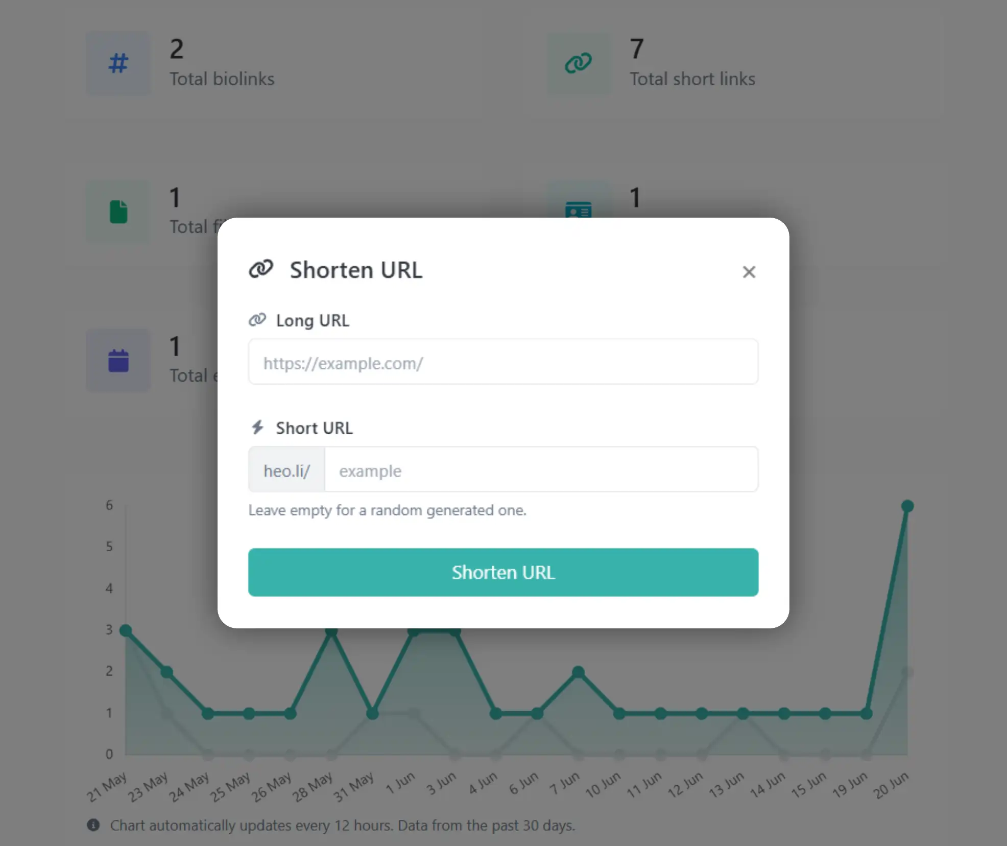 Screenshot of the app short URL editing page
